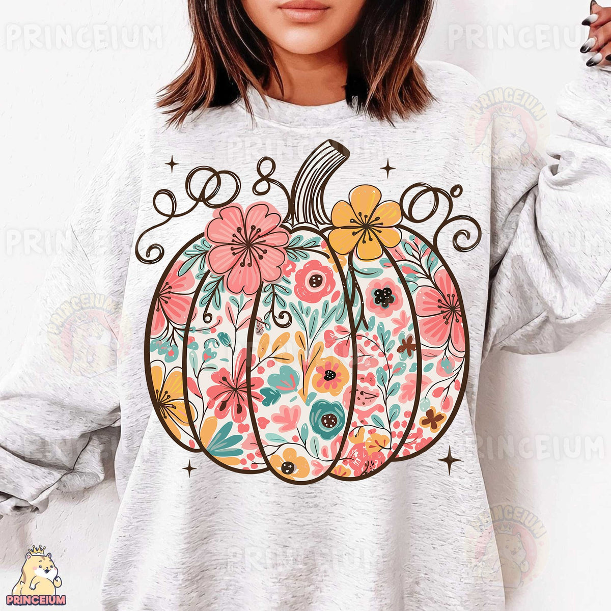Pastel Floral Pumpkin