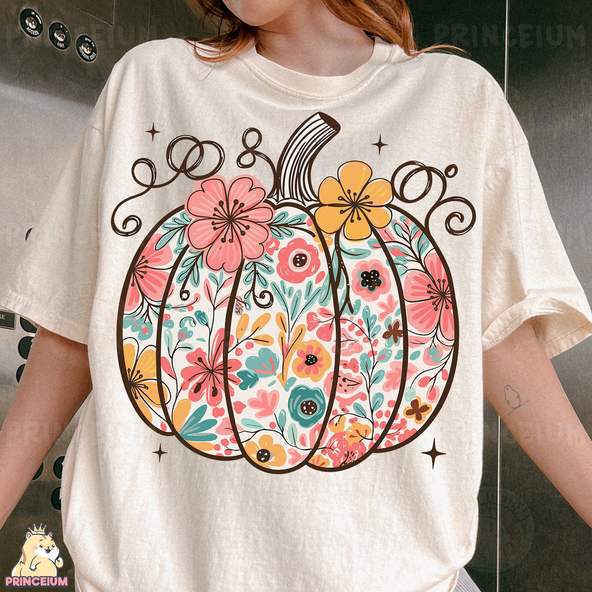 Pastel Floral Pumpkin