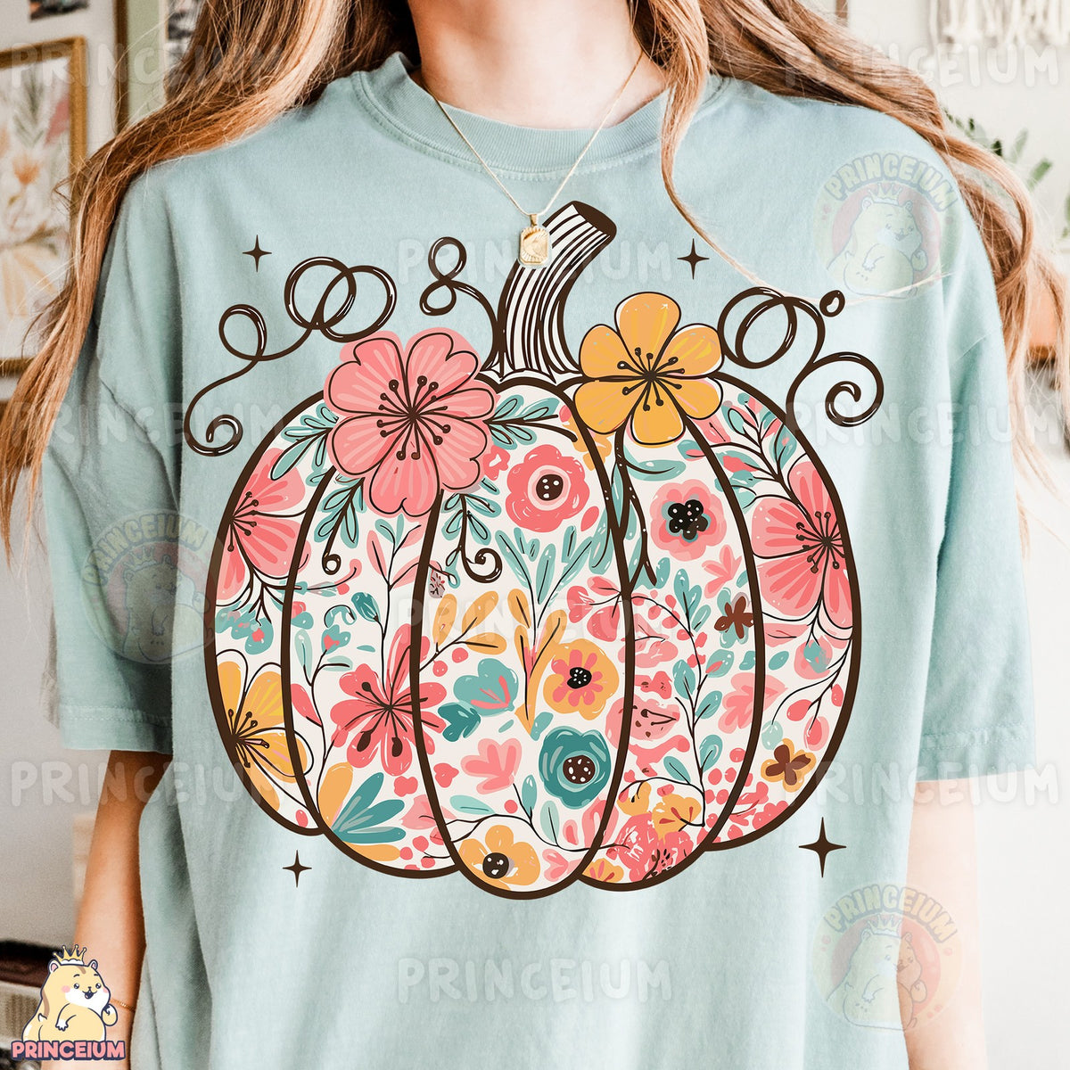Pastel Floral Pumpkin