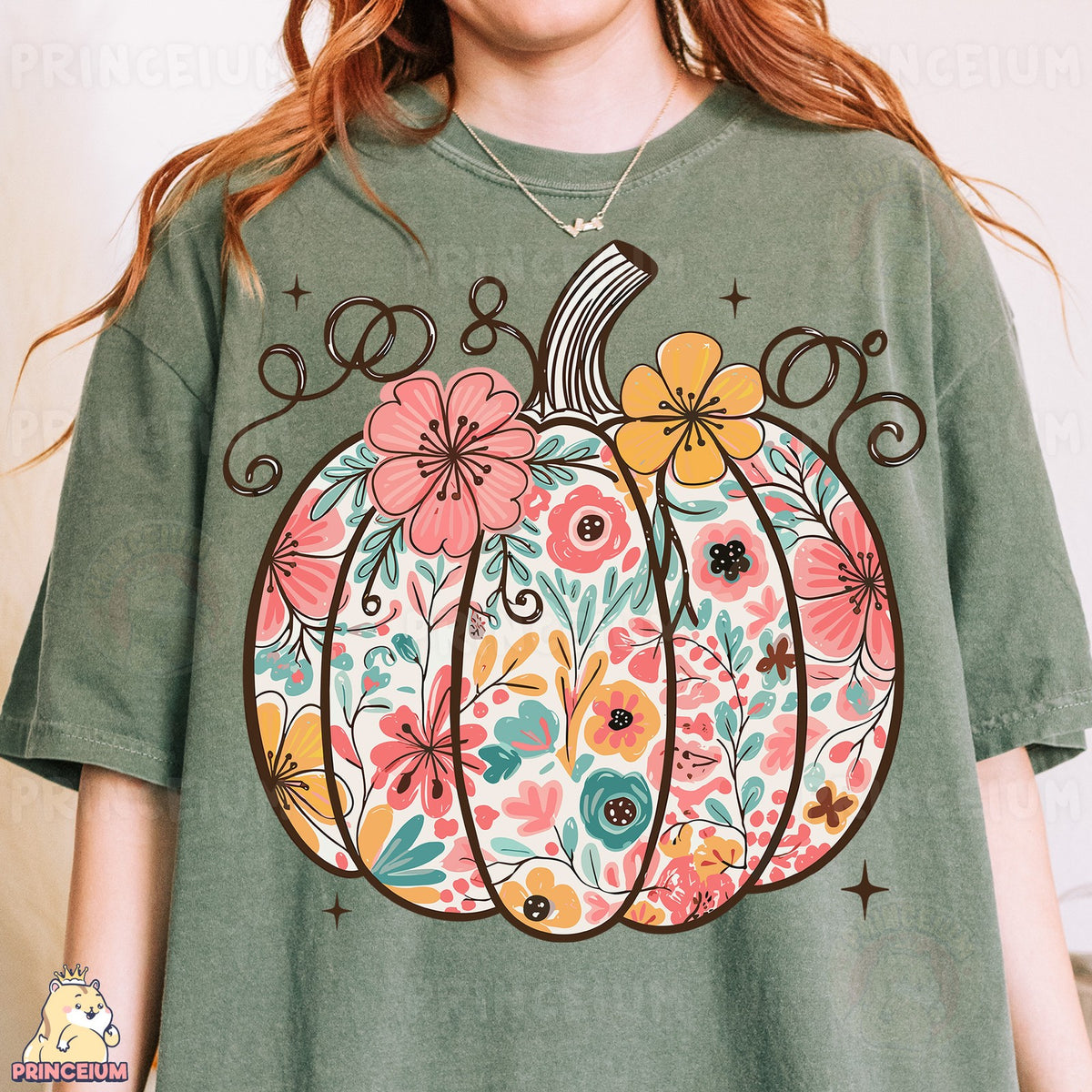 Pastel Floral Pumpkin