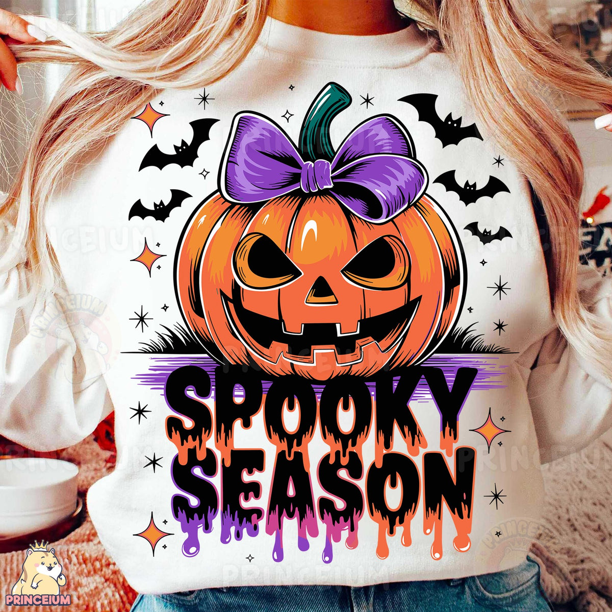 Spooky Season Pumpkin Bow