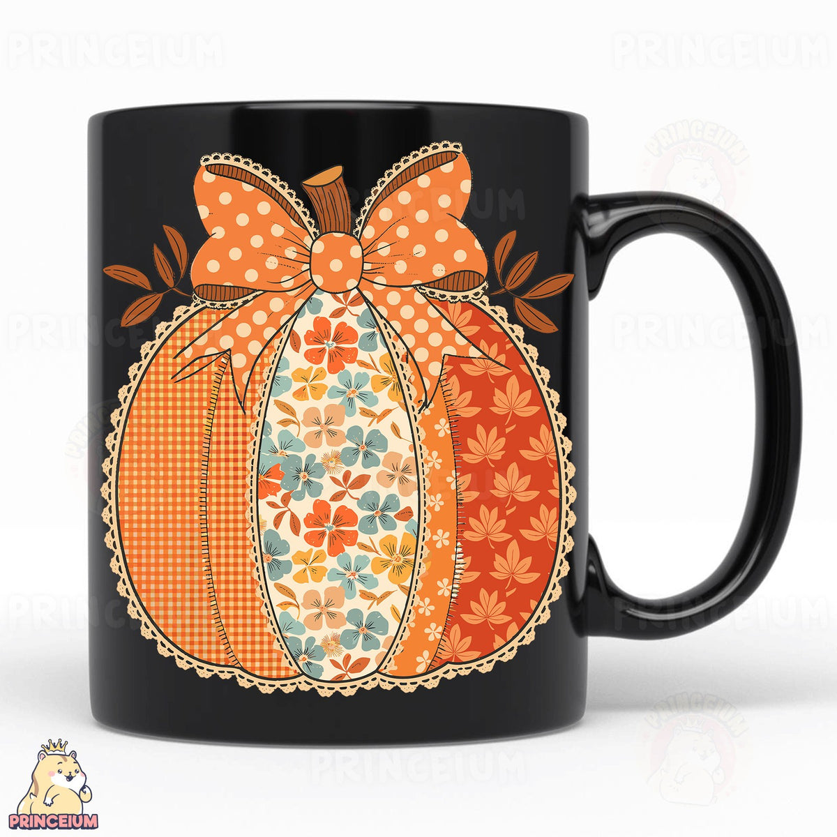 Coquette Patchwork Pumpkin Bow