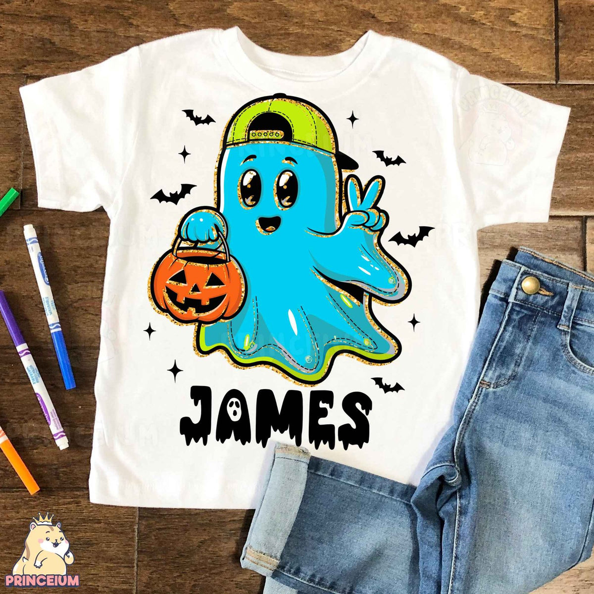 Neon Halloween Ghost Duo