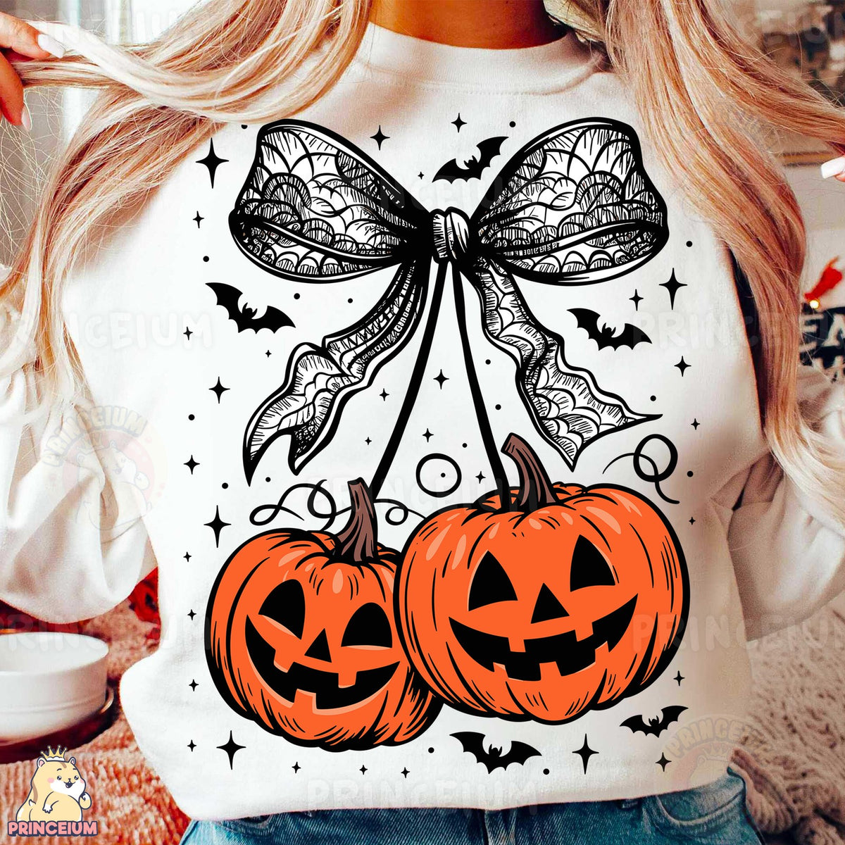Coquette Jack-O-Lantern Bow