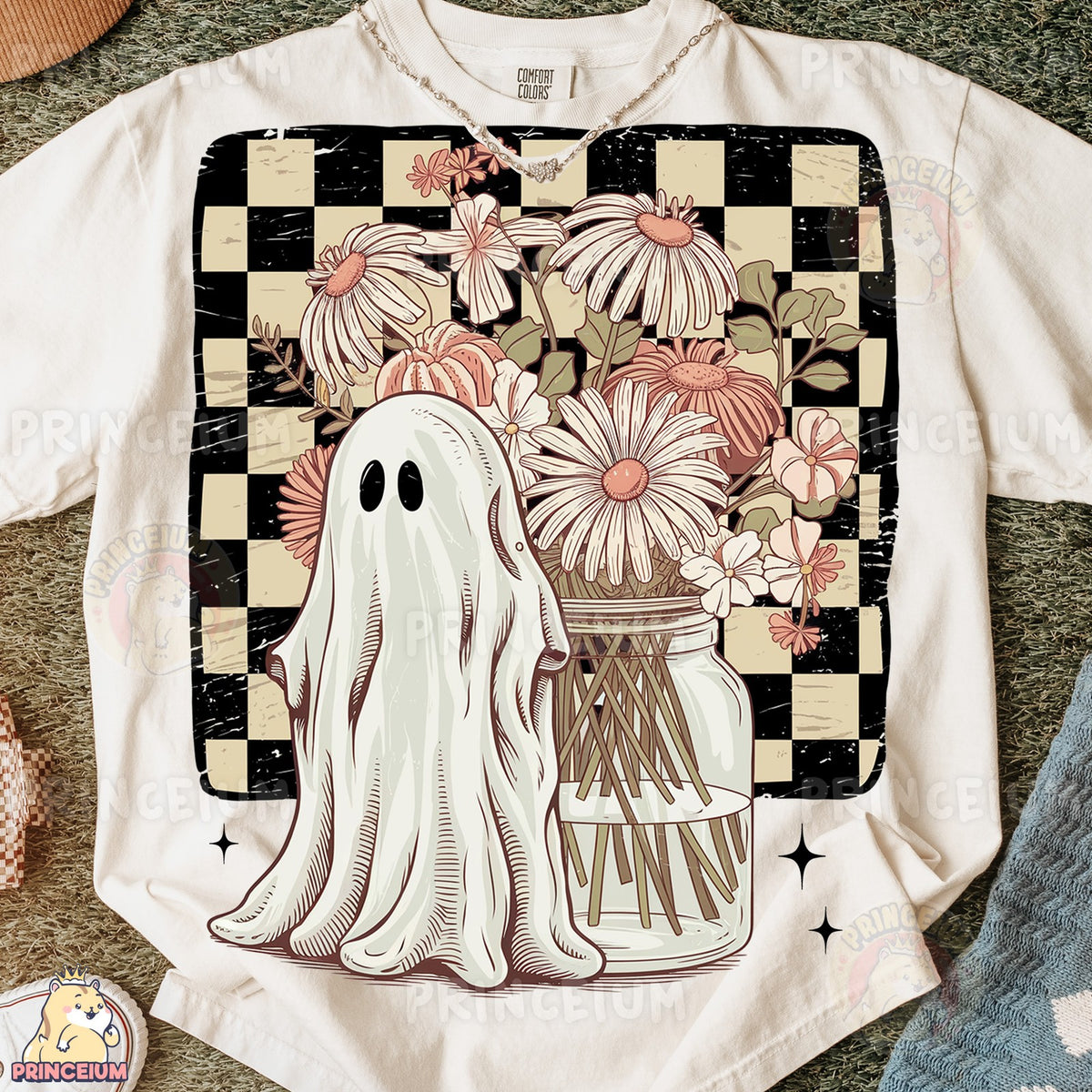 Vintage Ghost with Wildflowers