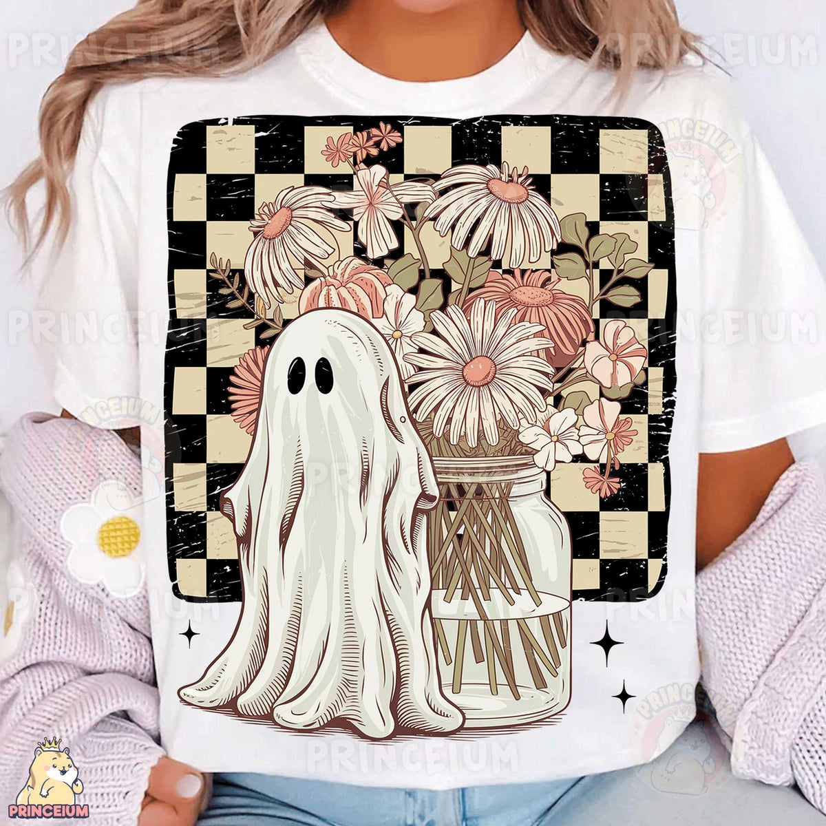 Vintage Ghost with Wildflowers