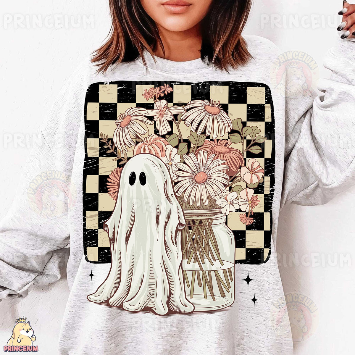 Vintage Ghost with Wildflowers