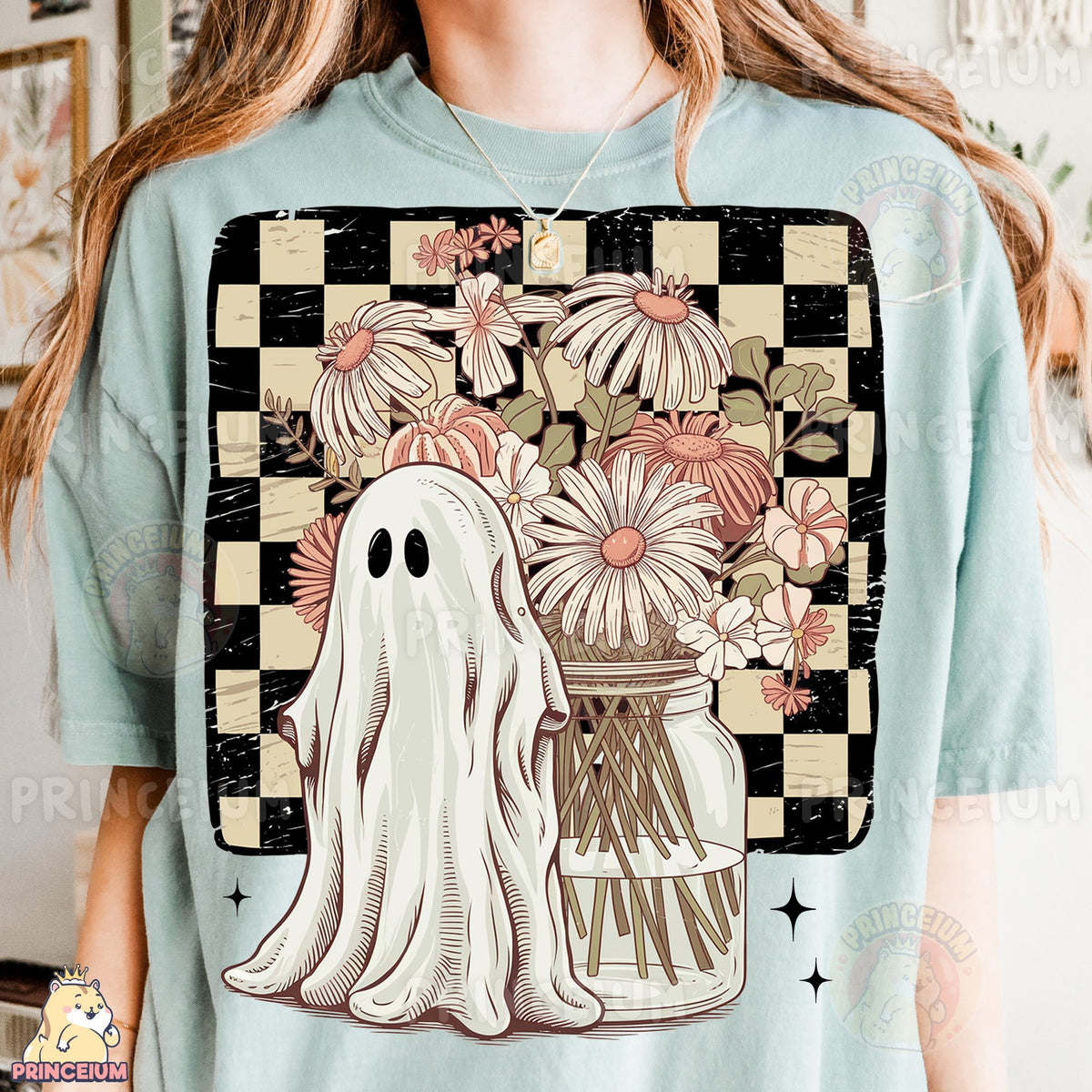 Vintage Ghost with Wildflowers
