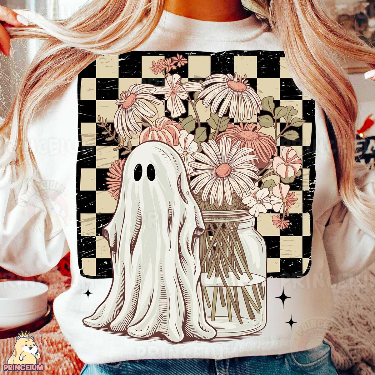 Vintage Ghost with Wildflowers