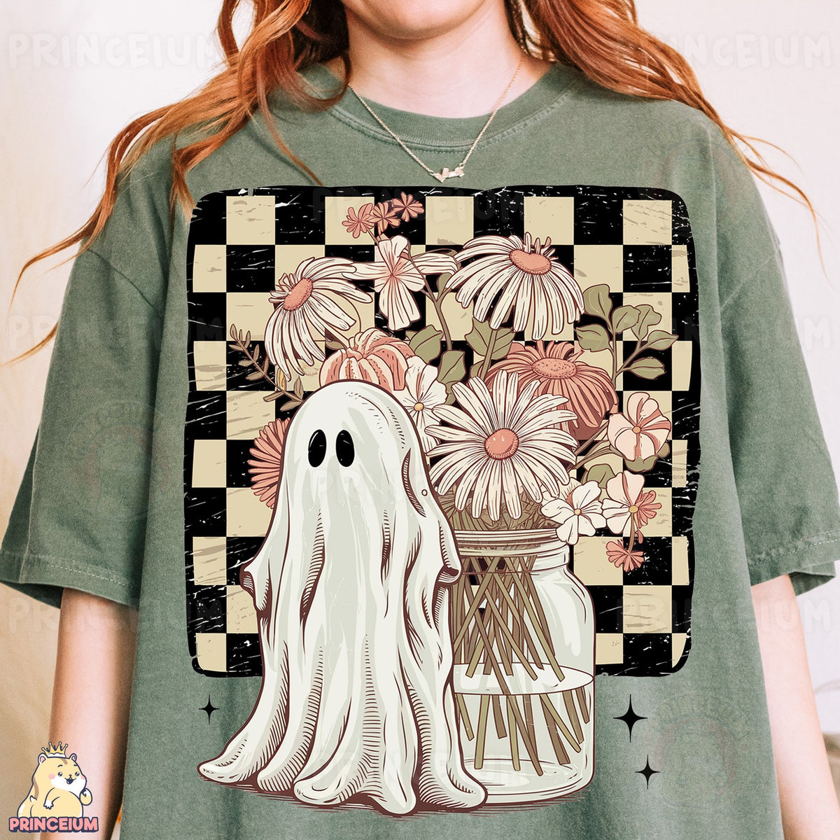 Vintage Ghost with Wildflowers