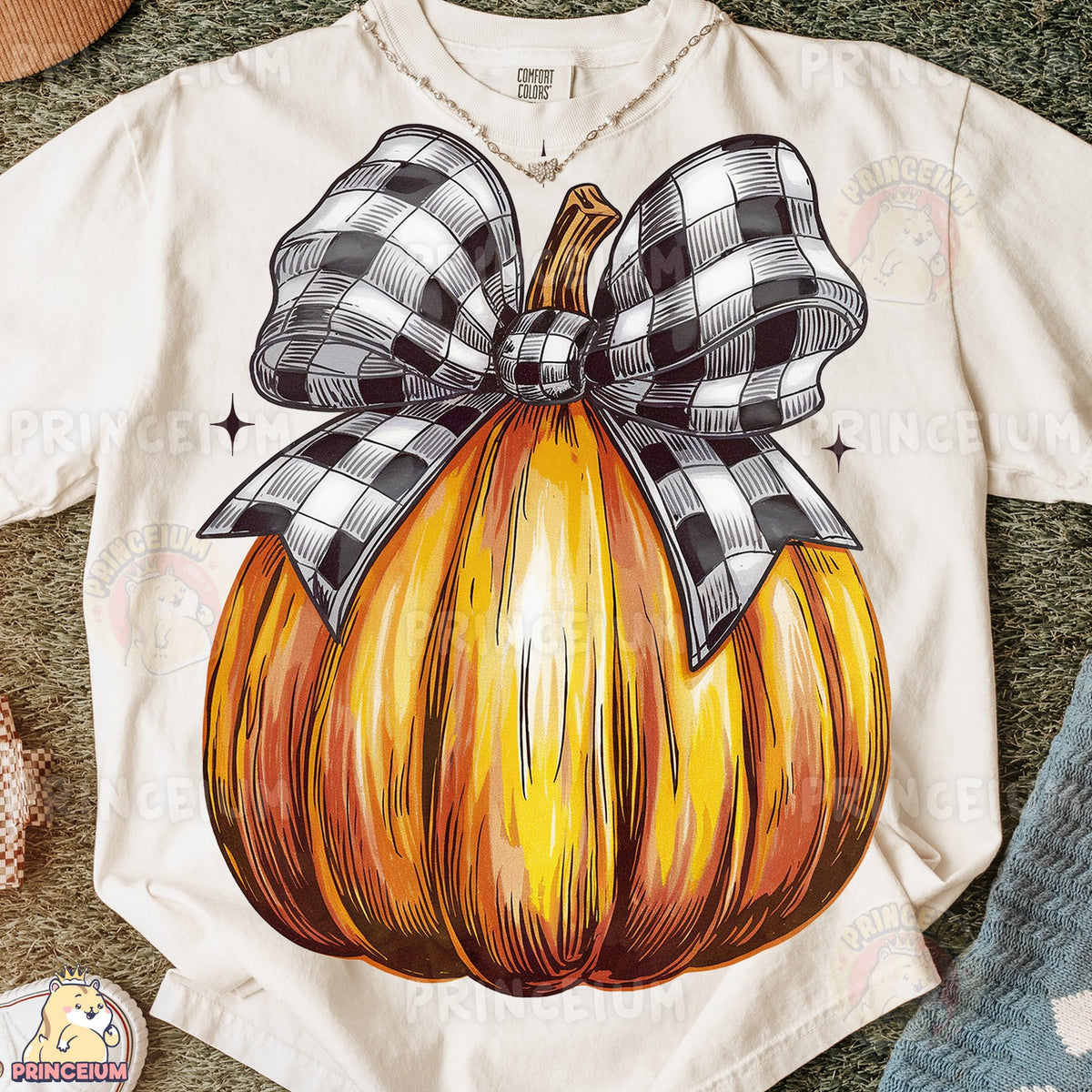 Buffalo Check Bow Pumpkin
