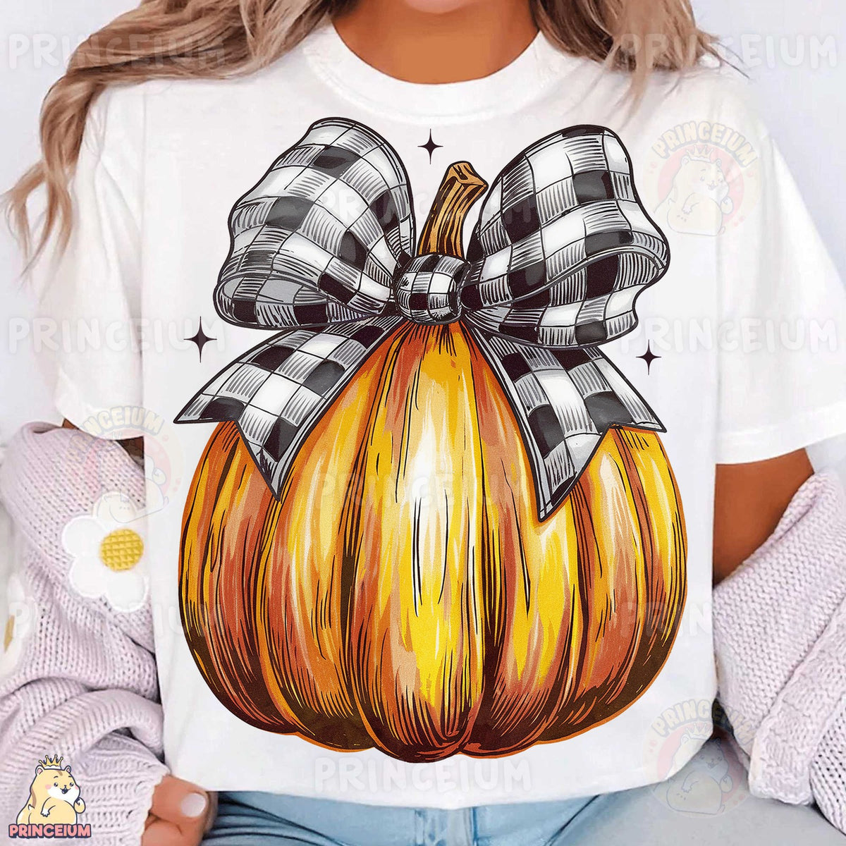 Buffalo Check Bow Pumpkin