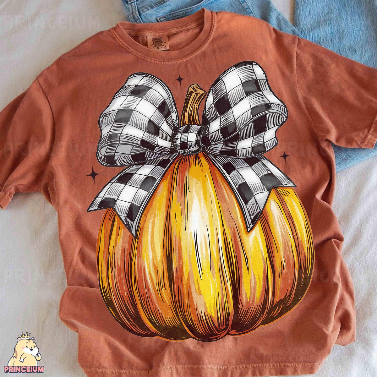 Buffalo Check Bow Pumpkin