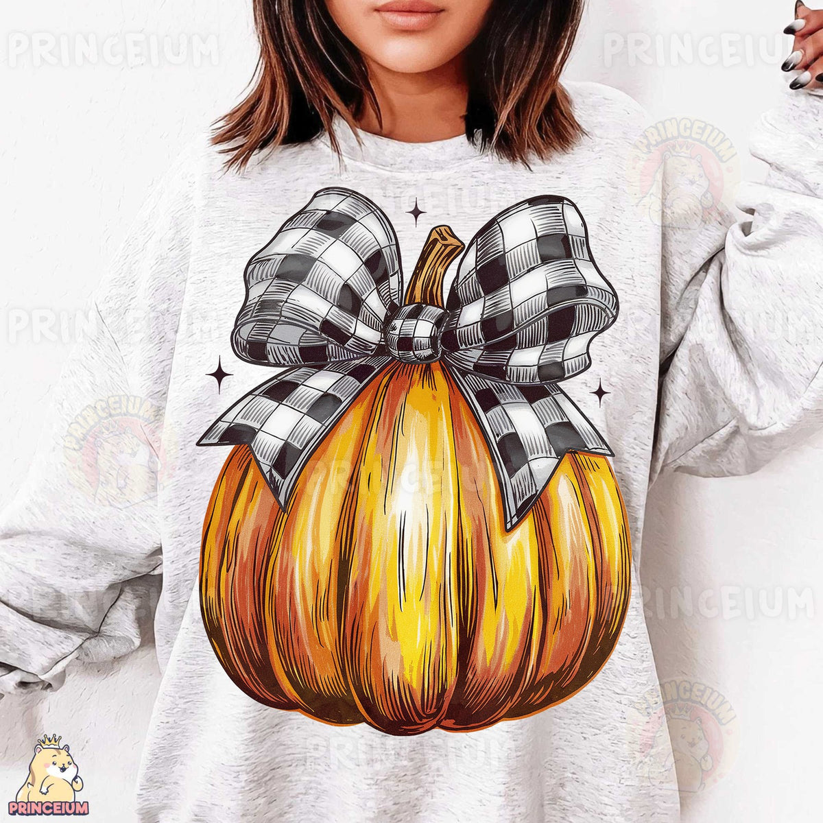 Buffalo Check Bow Pumpkin