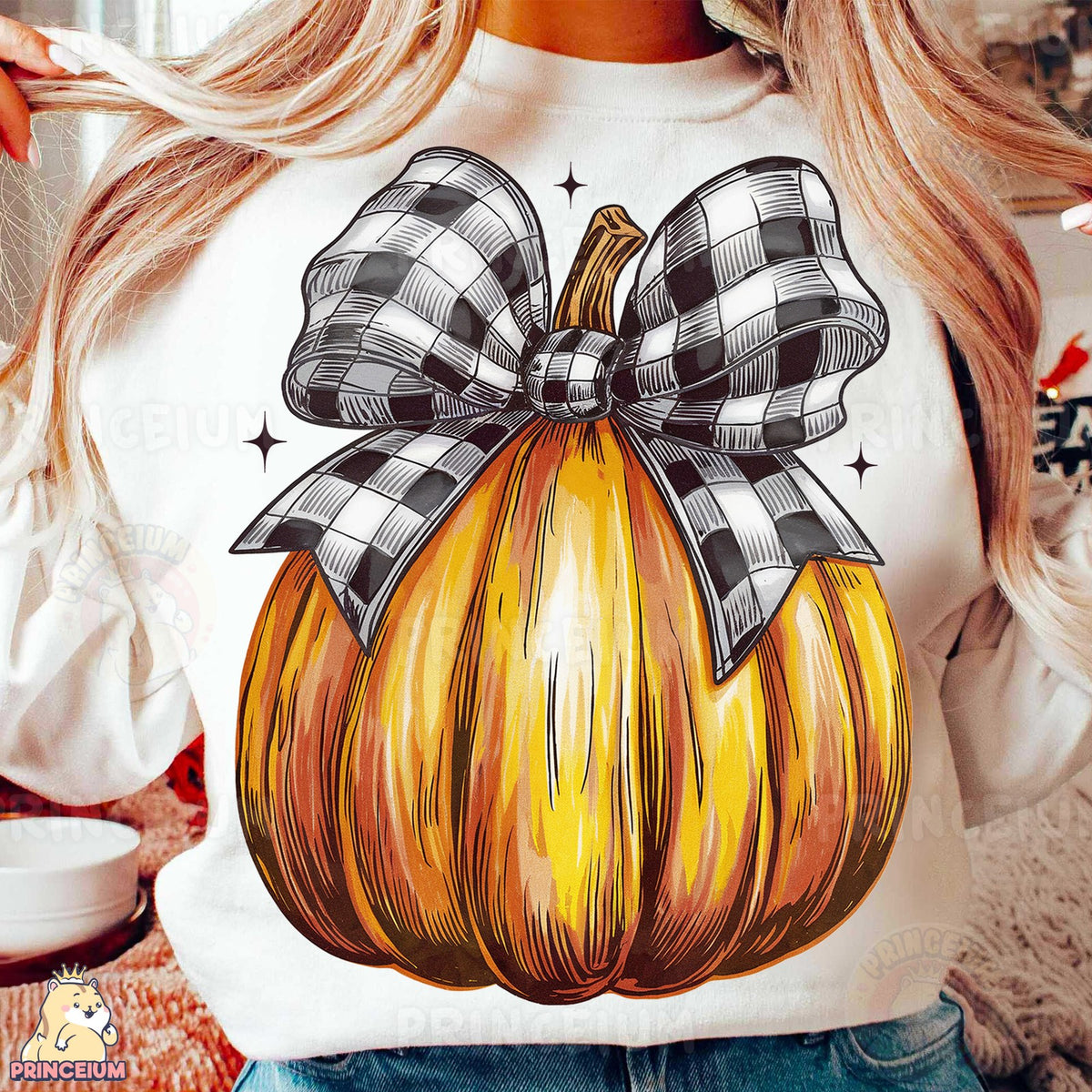 Buffalo Check Bow Pumpkin