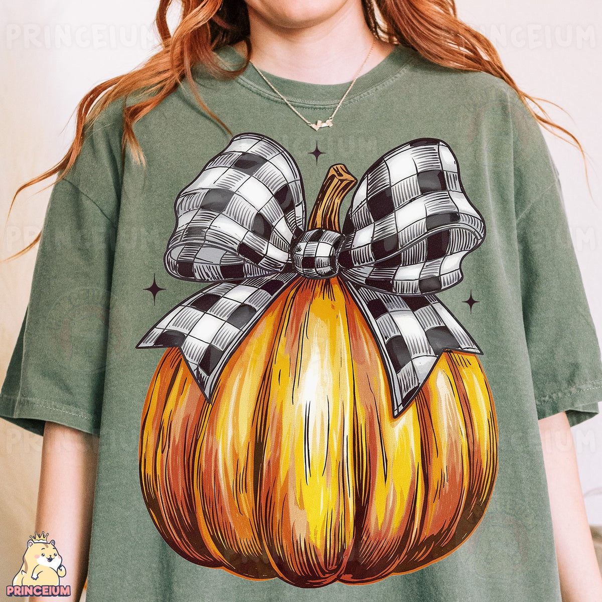 Buffalo Check Bow Pumpkin