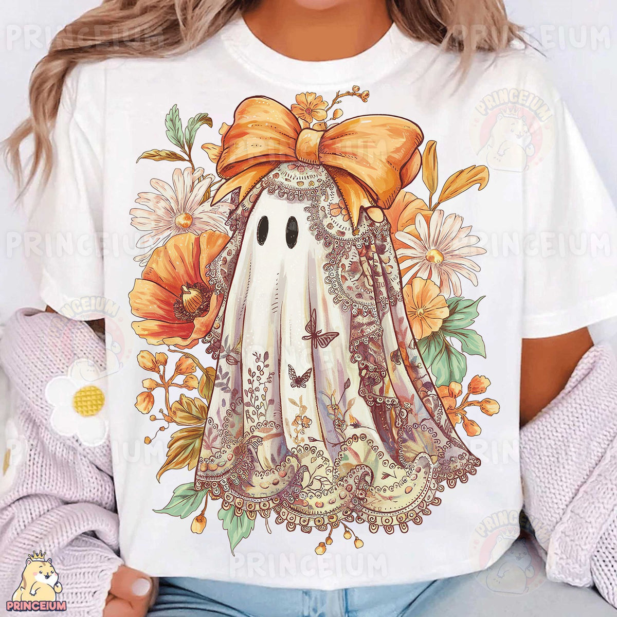 Coquette Ghost with Floral Bow