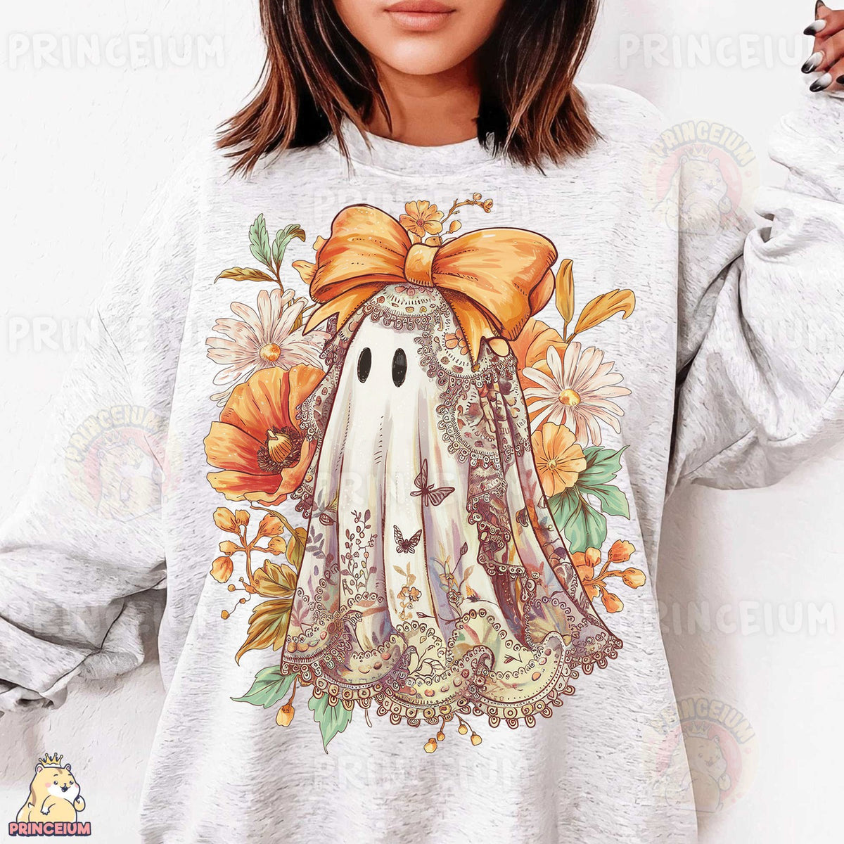 Coquette Ghost with Floral Bow