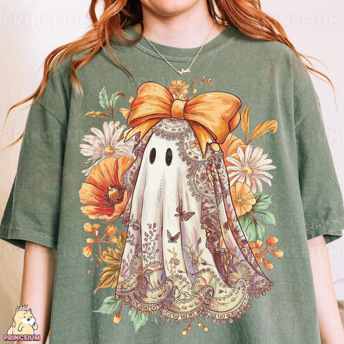 Coquette Ghost with Floral Bow