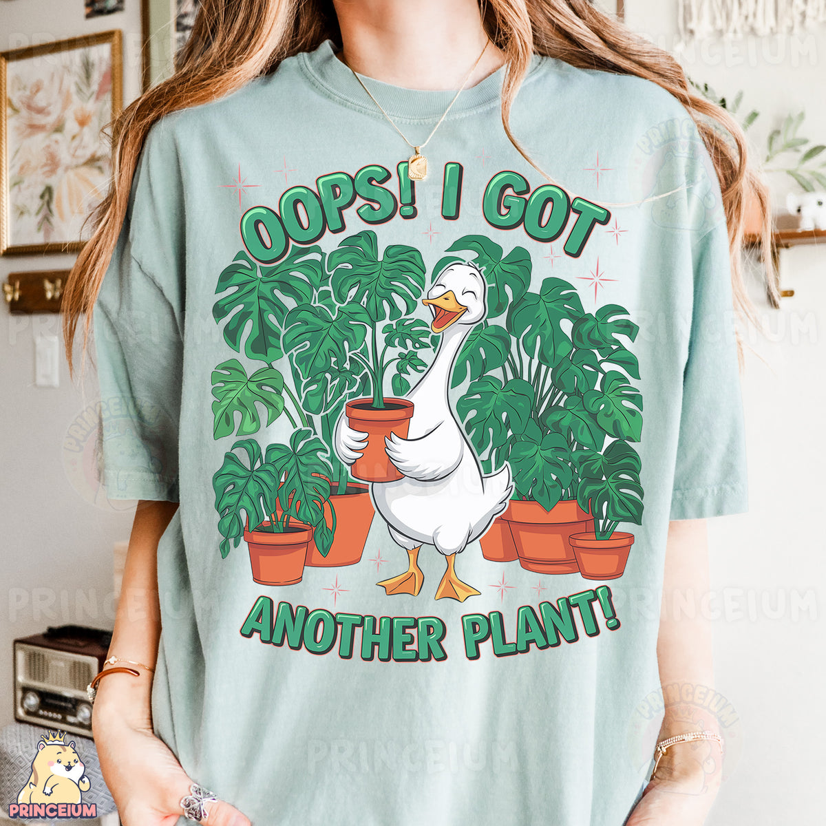 a woman wearing a t - shirt that says cops i got another plant