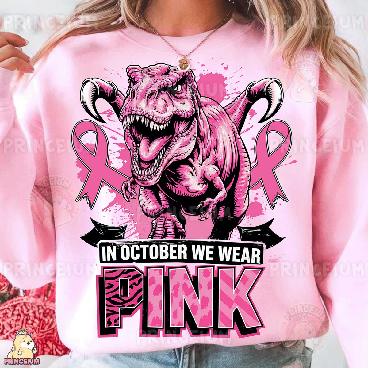 In October We Wear Pink T-Rex