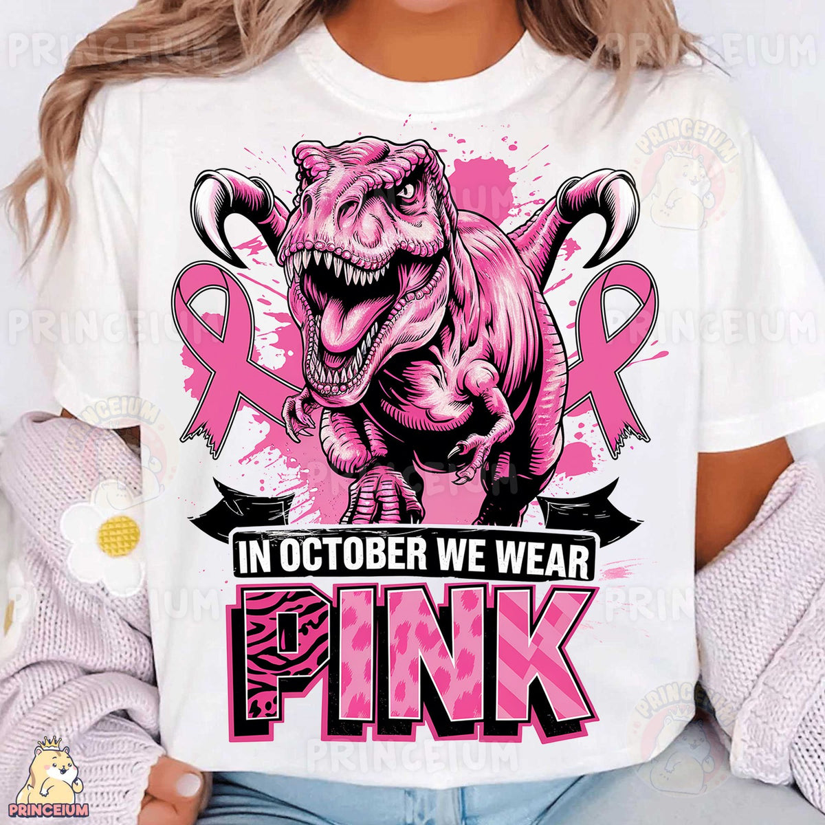 In October We Wear Pink T-Rex