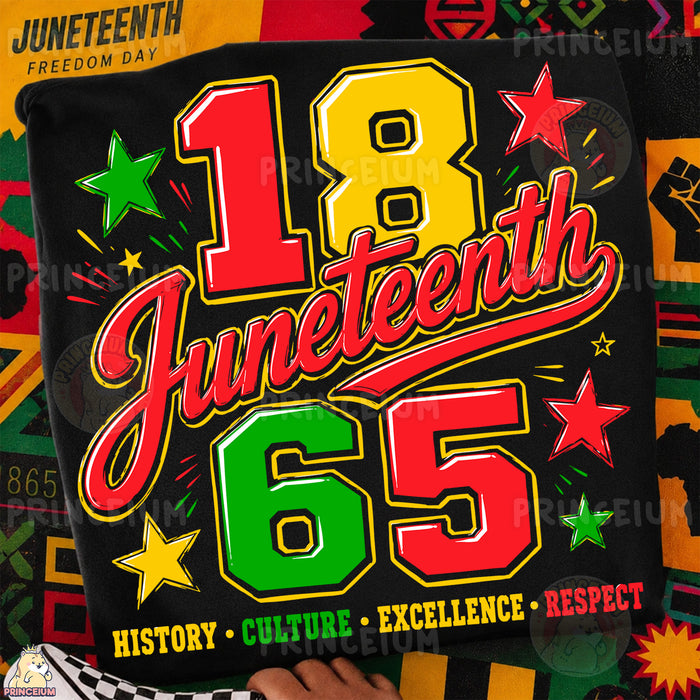 1865 Juneteenth History Culture Excellence Respect Sublimation Design PNG Freedom Day Digital Download
