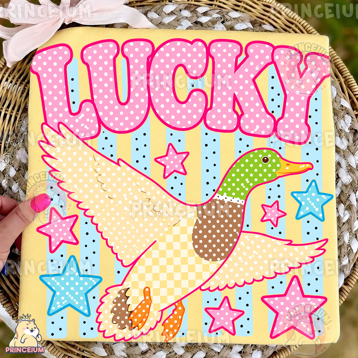 Lucky Duck Sublimation Design PNG Mallard Duck Digital Download NEW26