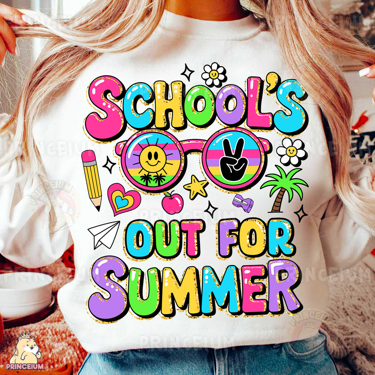 a woman wearing a school's out for summer t - shirt