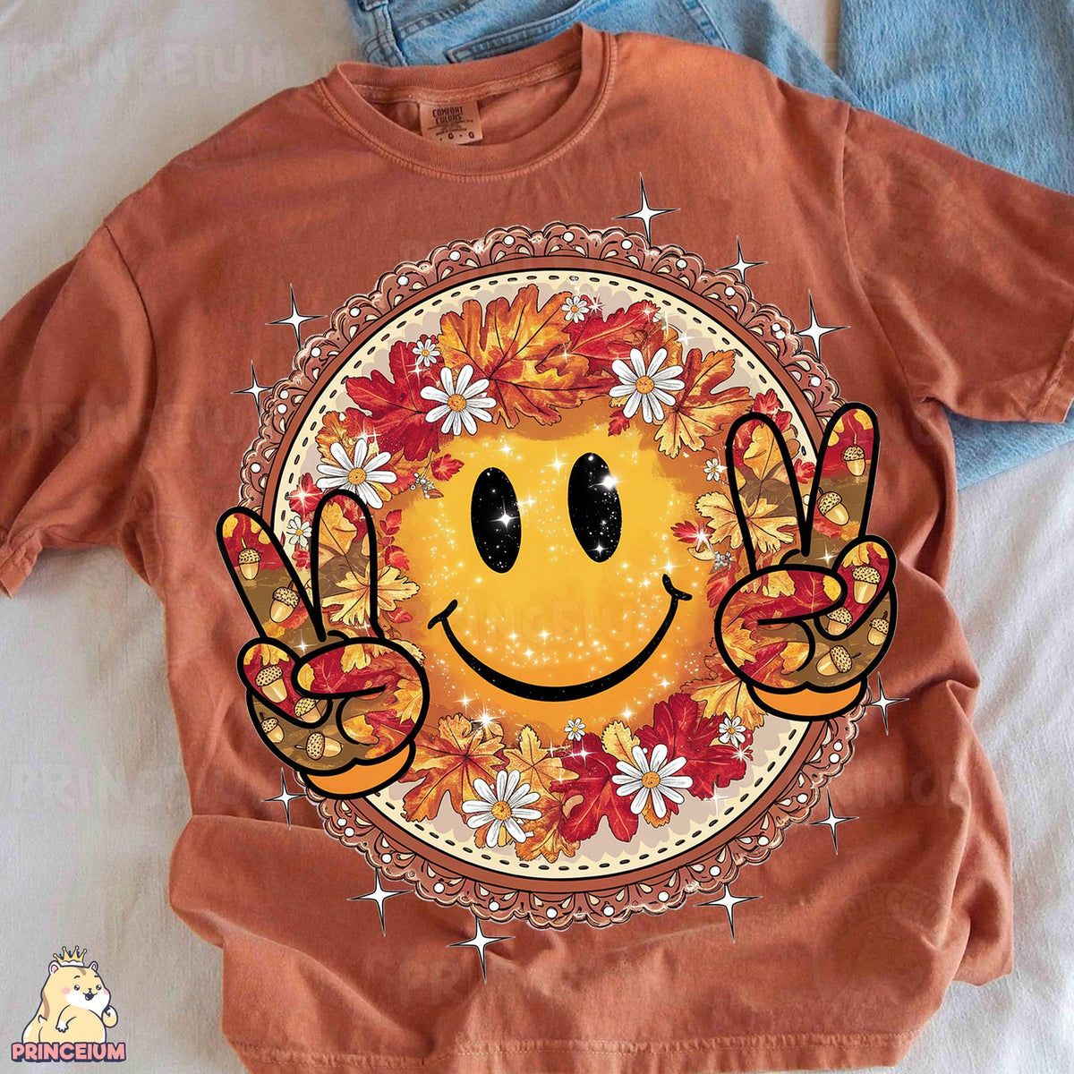 Autumn Leaves Smiley Peace
