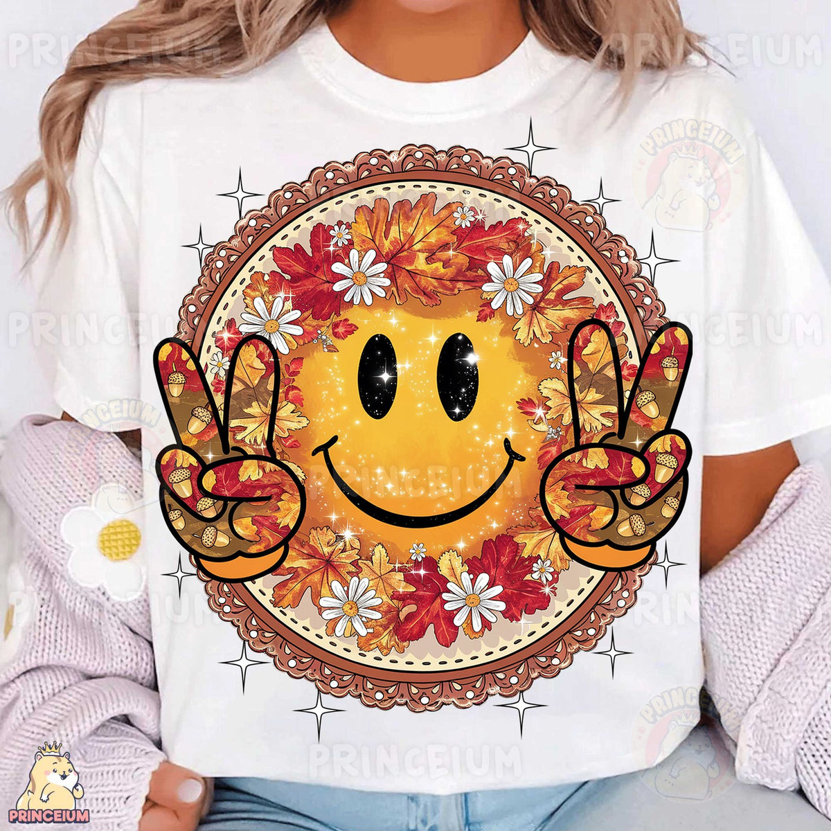 Autumn Leaves Smiley Peace
