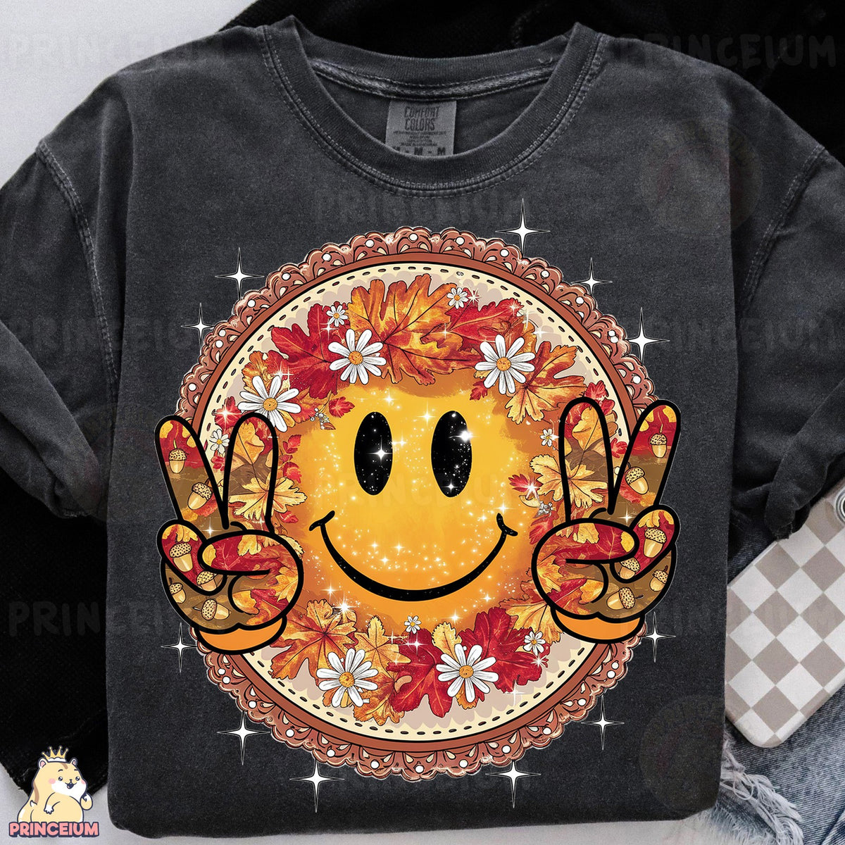 Autumn Leaves Smiley Peace