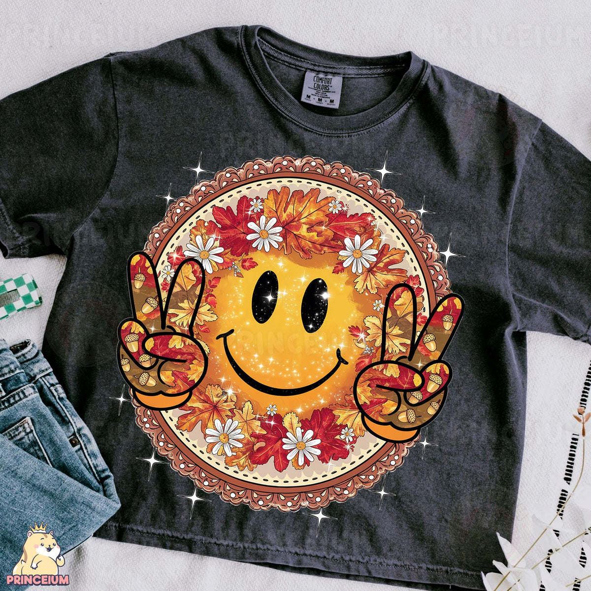 Autumn Leaves Smiley Peace