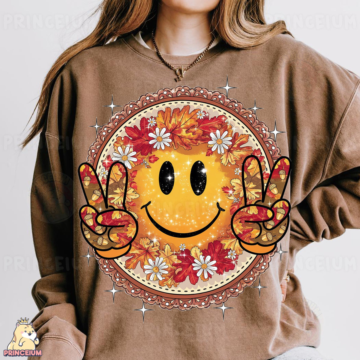 Autumn Leaves Smiley Peace