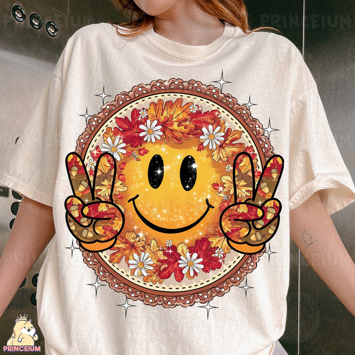 Autumn Leaves Smiley Peace