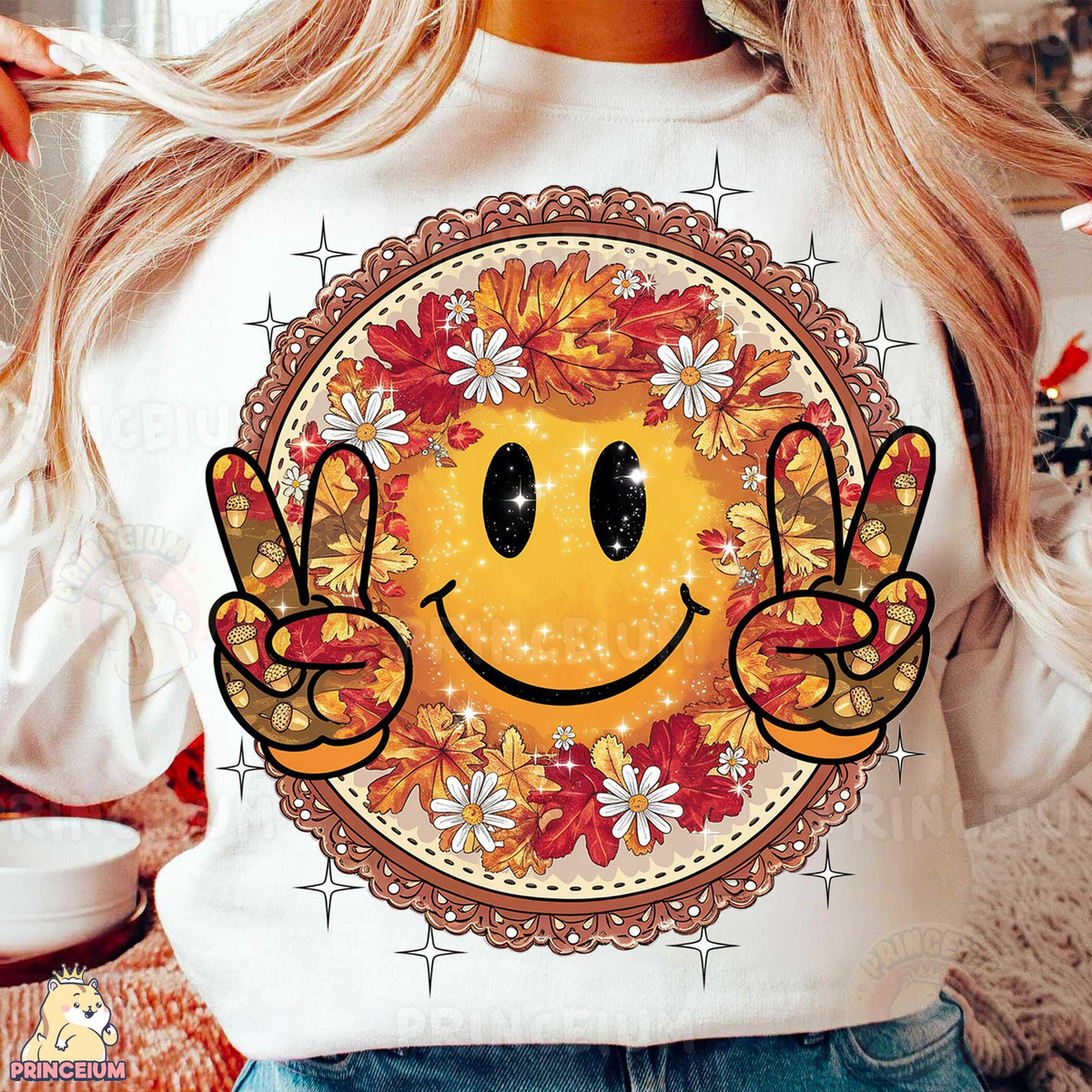 Autumn Leaves Smiley Peace