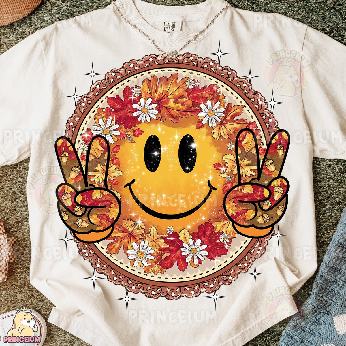 Autumn Leaves Smiley Peace