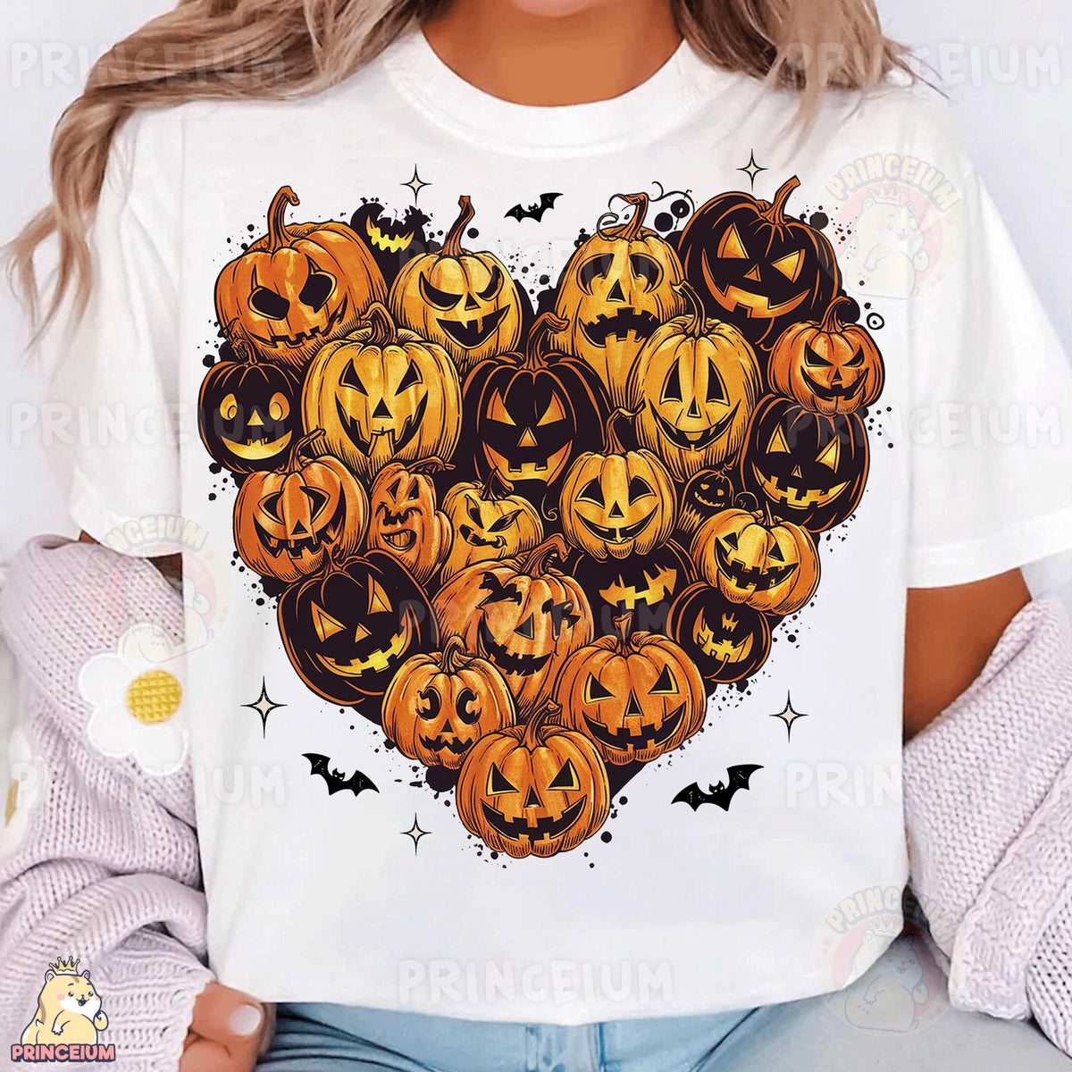 Jack-O-Lantern Pumpkin Heart