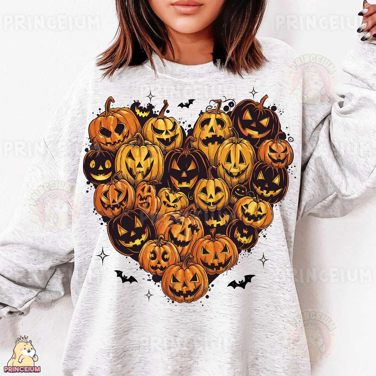 Jack-O-Lantern Pumpkin Heart