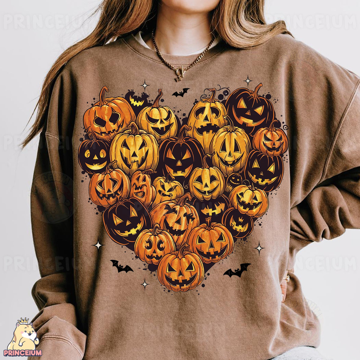 Jack-O-Lantern Pumpkin Heart