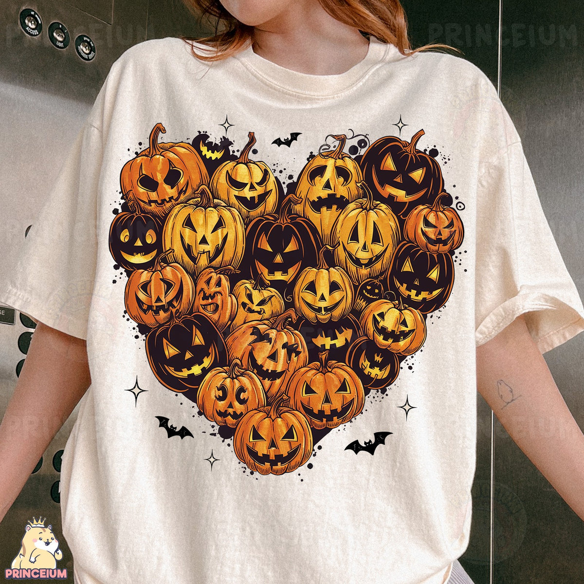 Jack-O-Lantern Pumpkin Heart