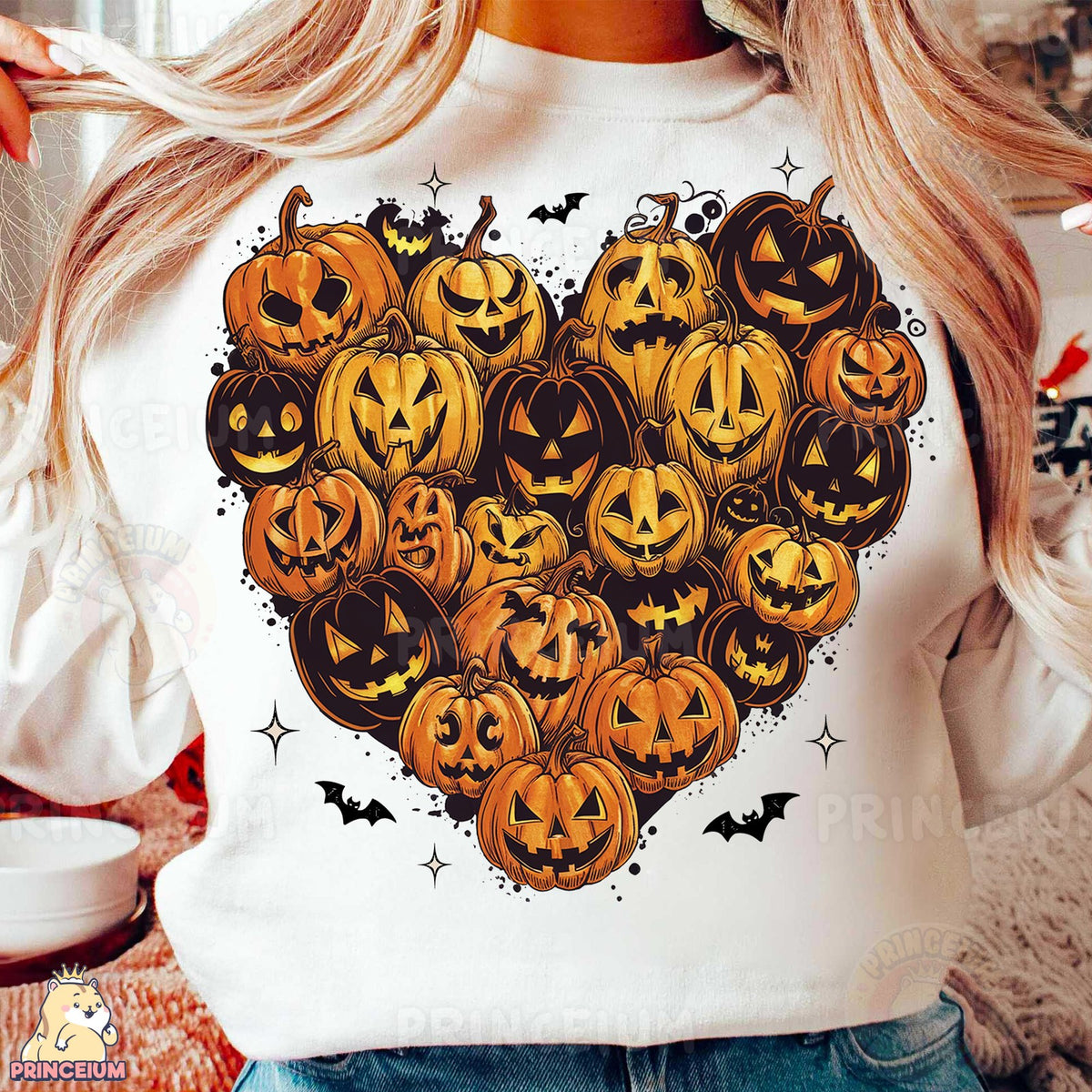 Jack-O-Lantern Pumpkin Heart