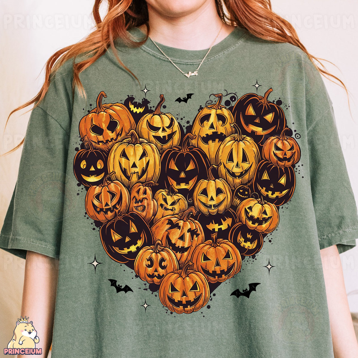 Jack-O-Lantern Pumpkin Heart