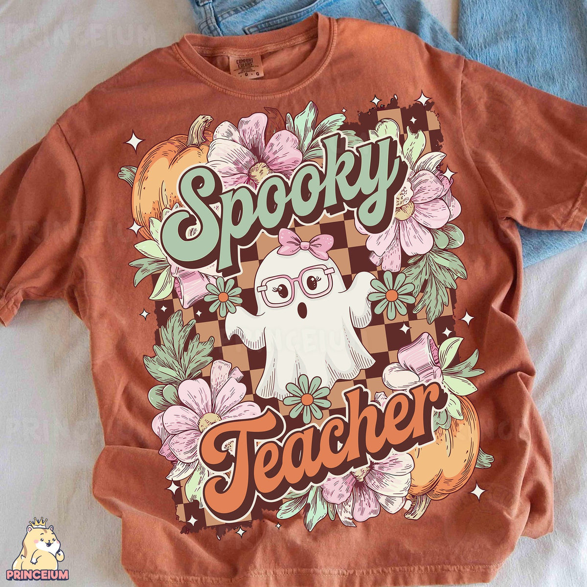 Spooky Teacher Floral Ghost