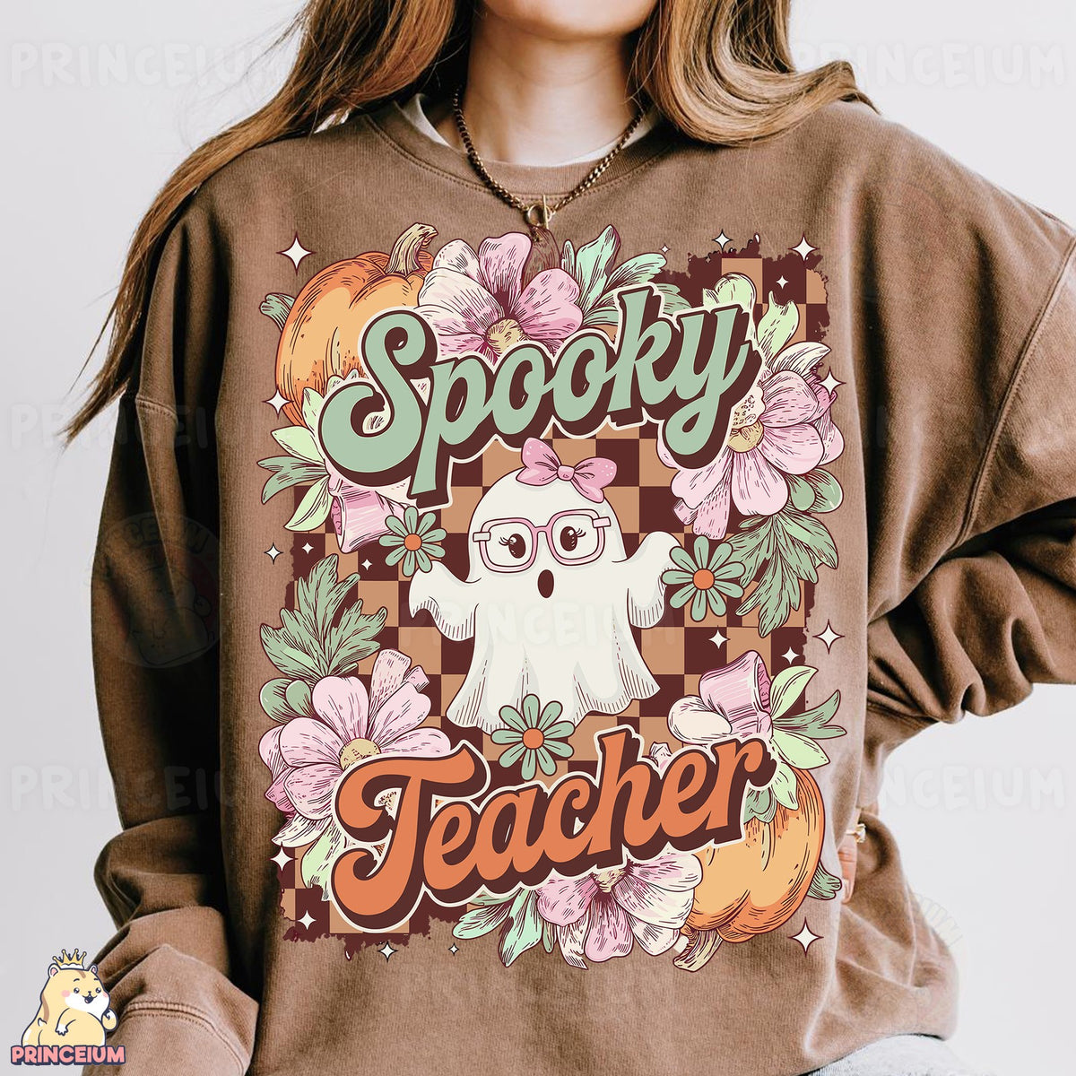 Spooky Teacher Floral Ghost