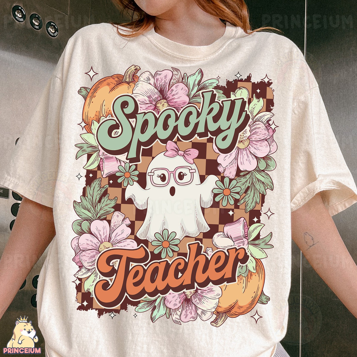 Spooky Teacher Floral Ghost