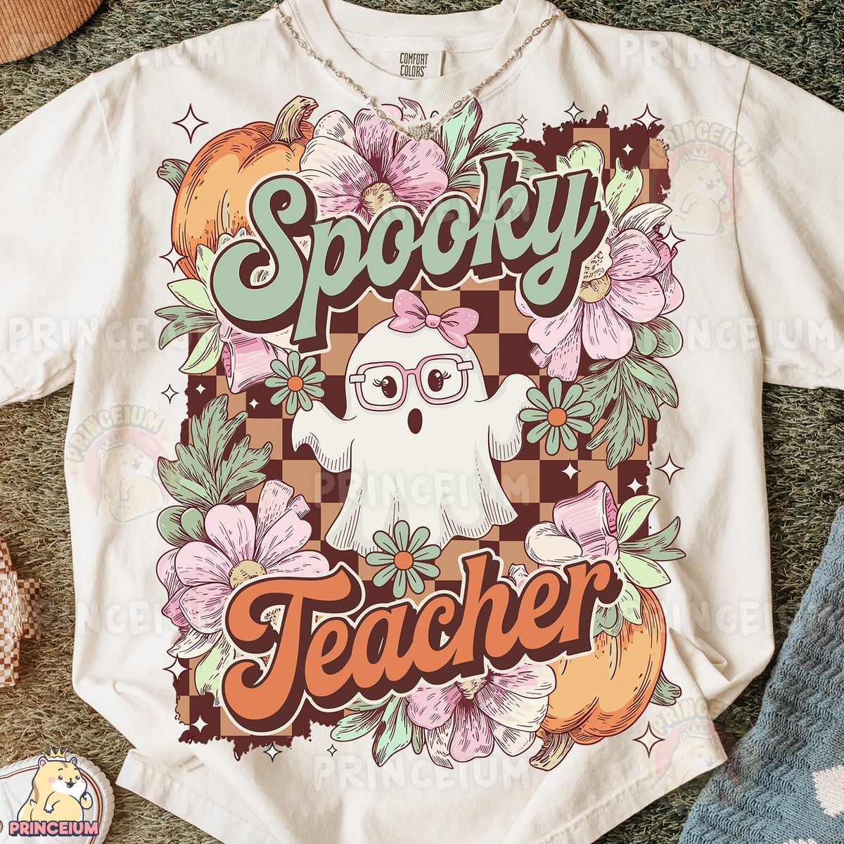 Spooky Teacher Floral Ghost