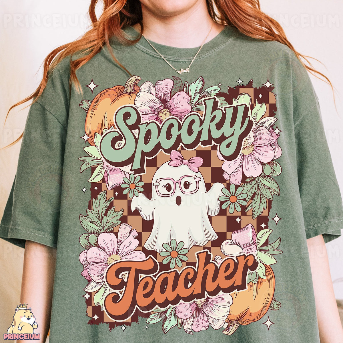 Spooky Teacher Floral Ghost