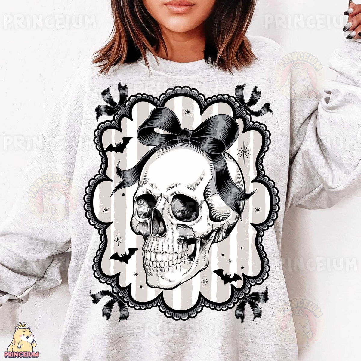 Coquette Skull with Bow