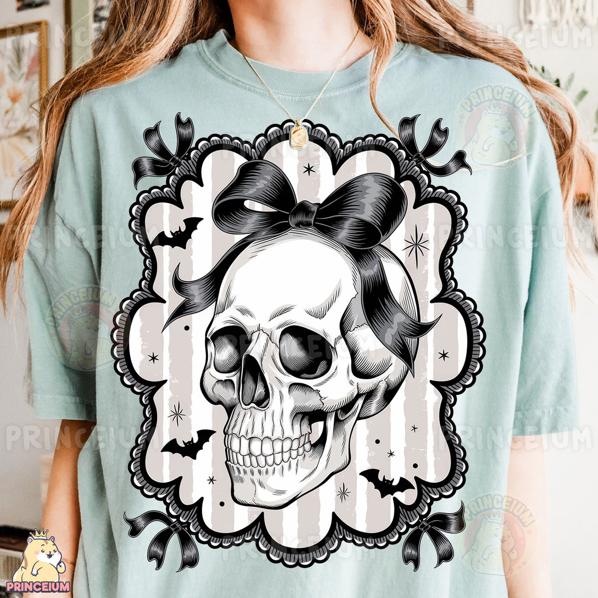Coquette Skull with Bow